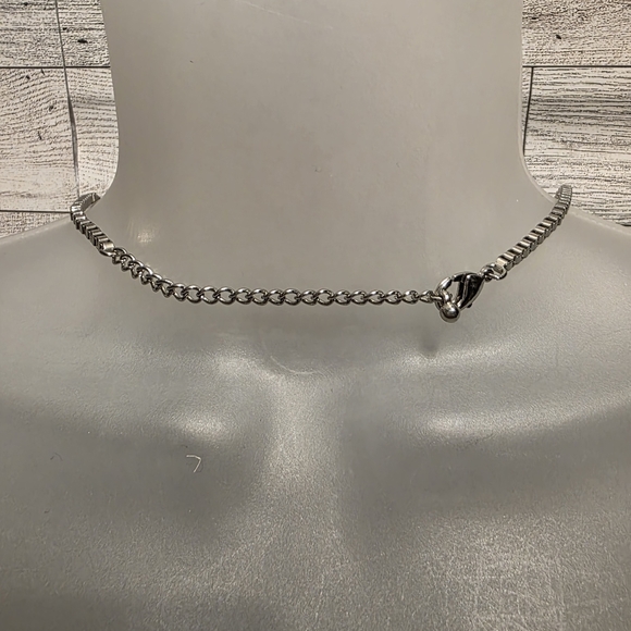 Elegant Silver and Blue Statement Necklace - Picture 2 of 2